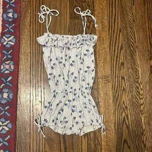 Eberjey Cinched Waist Ruffle Romper